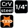 NEO Torx dugókulcs 1/4" 37mm TX10 (10-322)