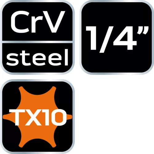 NEO Torx dugókulcs 1/4" 37mm TX10 (10-322)