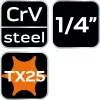 NEO Torx dugókulcs 1/4" 37mm TX25 (10-325)