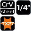 NEO Torx dugókulcs 1/4" 37mm TX27 (10-326)