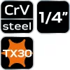 NEO Torx dugókulcs 1/4" 37mm TX30 (10-327)