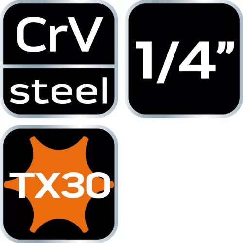 NEO Torx dugókulcs 1/4" 37mm TX30 (10-327)