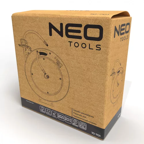 NEO Pneumatikus tömlődob, automata, fém, nyitott, nagy igénybevételre (10-701)