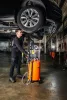 NEO Mobil olajleeresztő/ leszívó készülék, pneumatikus, leeresztő tál 10l, ellenőrzőhenger 10l, gyűjtőtartály 70l (10-811)