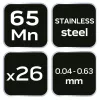 NEO Hézagmérő készlet 26db (0.04 - 0.63 mm) 65MN/rozsdamentes acél (11-190)