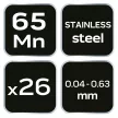 NEO Hézagmérő készlet 26db (0.04 - 0.63 mm) 65MN/rozsdamentes acél (11-190)