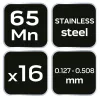 NEO Hézagmérő készlet 16db bent (0.127 - 0.508mm) 65MN/rozsdamentes acél (11-192)