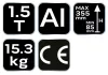 NEO Aluminium Hidraulikus krokodilemelő, 1,5t, 85-375mm (11-730)