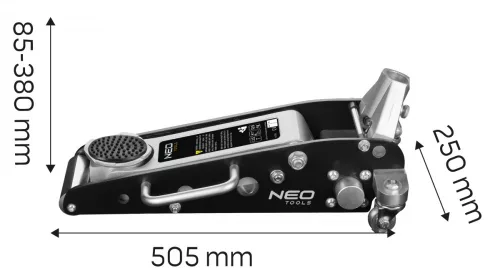 NEO Aluminium Hidraulikus krokodilemelő, 1,5t, 85-375mm (11-730)