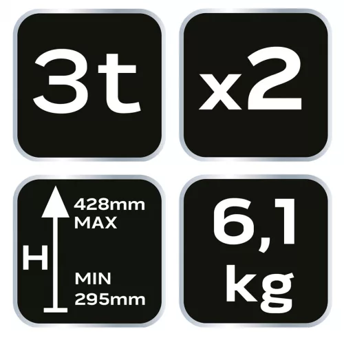 NEO Emelő bak, 3t, 290-435mm, 2db (11-750)
