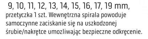NEO Dugókulcskészlet SÉRÜLT FEJŰ csavarokhoz, 3/8", 11db (11-922)
