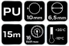 NEO Pneumatikus spiráltömlő, 6,5x10mm x 15m, PU (12-072-1)