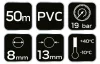 NEO Pneumatikus tömlő 8x13mm, 50 m, 19 bar (12-079)