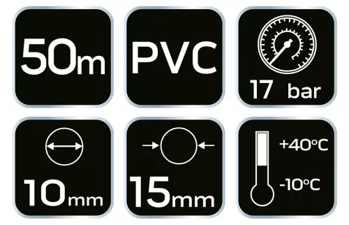 NEO Pneumatikus tömlő 10x15mm, 50 m, 17 bar (12-080)
