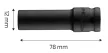 NEO Hosszú Gépi dugókulcs 1/2", 12mm, Cr-Mo (12-312)