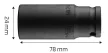 NEO Hosszú Gépi dugókulcs 1/2", 24mm, Cr-Mo (12-324)