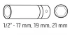 NEO Dugókulcskészlet ALUFELNIHEZ, VÉKONYFALÚ, 1/2", 3db (17mm, 19mm, 21mm), Cr-Mo (12-350)