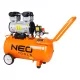 NEO Kompresszor 50L, 8 bar, 180L/perc, extra csendes, kefementes motorral, olajmentes, 80Db (12K022-1)