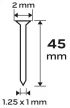 NEO Tűzőszeg, horganyzott 300 (F) tipus, pneumatikus tűzőgéphez (14-570), GA18, 45 mm, 4000 db (14-657)