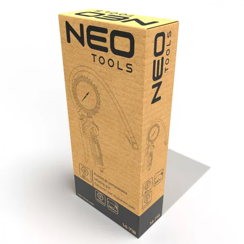 NEO Profi Pneumatikus kerékfúvó pisztoly, nyomásmérővel 80mm (14-718)