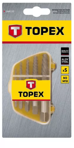 TOPEX Törtcsavar-kihajtó készlet 5db (14A110)
