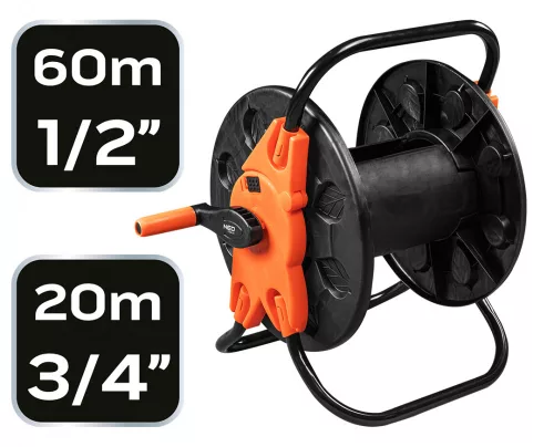 NEO Tömlődob, műanyag, tömlőméret: 1/2" max60m, 3/4" max20 m (15-791)