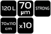 NEO Szemeteszsák, 120l, 70x110cm, 70mic, fekete, 10db/cs (15-986)