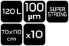 NEO Szemeteszsák, 120l, 70x110cm, 100mic, fekete, 10db/cs (15-987)
