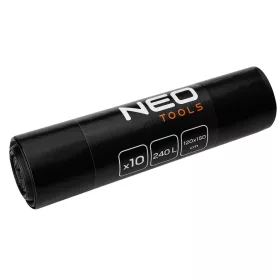   NEO Szemeteszsák, 240l, 120x150cm, 45mic, fekete, 10db/cs (15-988)