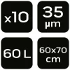 NEO Szemeteszsák 60l, 60x70cm, barna, erősített, vastagság:35mic, 10db (15-993)