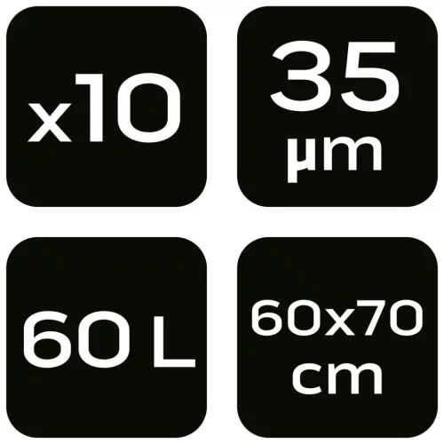 NEO Szemeteszsák 60l, 60x70cm, barna, erősített, vastagság:35mic, 10db (15-993)