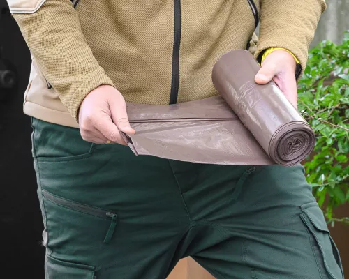 NEO Szemeteszsák 120l, 70x110cm, barna, erősített, vastagság:35mic, 10db (15-994)