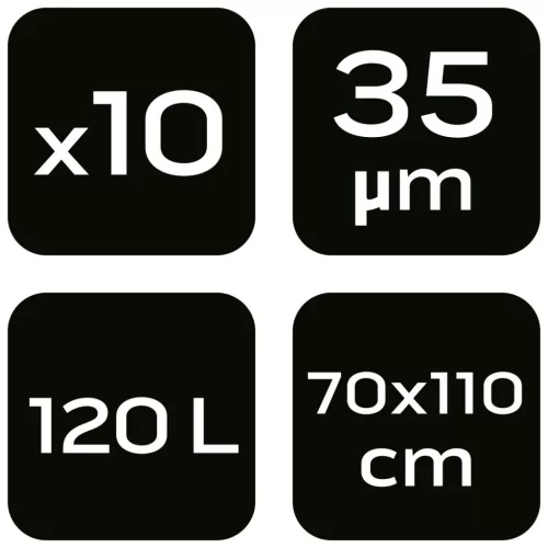 NEO Szemeteszsák 120l, 70x110cm, barna, erősített, vastagság:35mic, 10db (15-994)