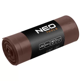   NEO Szemeteszsák 200l, 90x120cm, barna, erősített, vastagság:40mic, 10db (15-995)