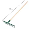 VERTO Gereblye, 18 fogú, fa nyéllel (15G058)