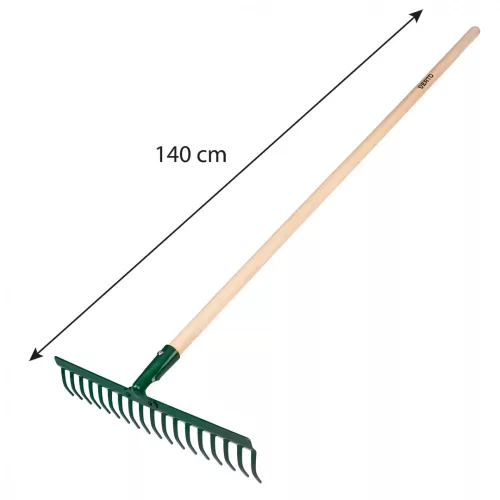 VERTO Gereblye, 18 fogú, fa nyéllel (15G058)