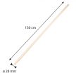 VERTO Gereblyenyél, bükkfa, 28mm/130cm (15G063)