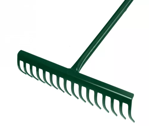 VERTO Gereblye, 16 fogú, gumírozott ergonómikus gumírozott fém nyéllel (15G081)