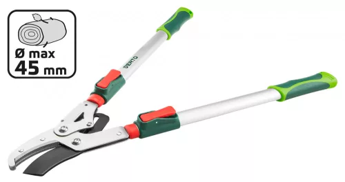VERTO Ágvágó, teleszkópos, áttételes, rávágó, alumínium nyél, 670mm, vágókapacitás: 45mm (15G259)