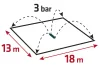 VERTO Négyszögesőztető, billenő, öntöző, 378 m2, 16 fúvóka (15G771)