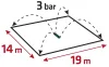 VERTO Négyszögesőztető, billenő, öntöző, 208 m2, 16 fúvóka fém step spike cleaning (15G773)