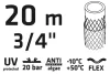 VERTO Locsolótömlő 20 m, 3/4", ECONOMIC, zöld (15G803)