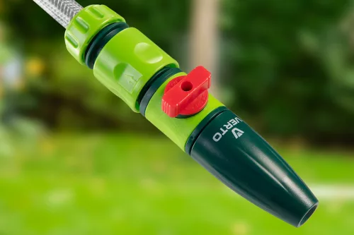 VERTO Autómata tömlődob, 20 m locsolótömlő + 2 m csatlakozó tömlő, 10 bar, PP ház, PVC tömlő, falra szerelhető (15G891)