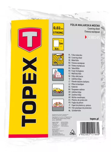 TOPEX TAKARÓFÓLIA 0.02mm, 4x5 m (23B145)