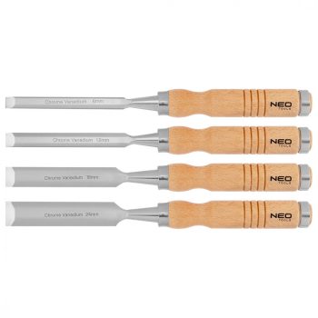   NEO Favéső készlet 6, 12, 18, 24 mm, 4 db-os fa nyéllel (37-800)