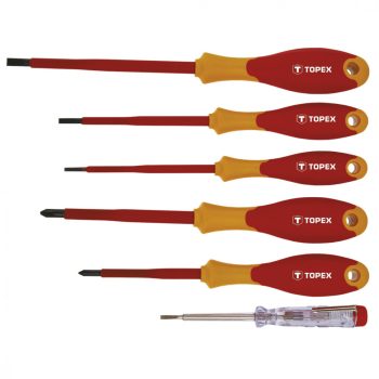   TOPEX Csavarhúzó készlet + FÁZISCERUZA 1000V, szigetelt 6db (39D150)