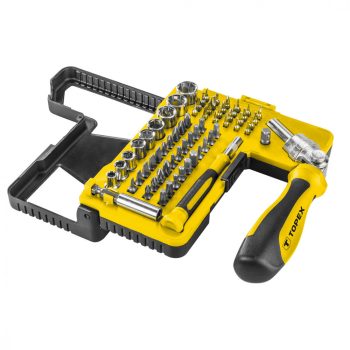   TOPEX Bit és Dugókulcskészlet Racsnis hajtószárral 68 db. (39D346)