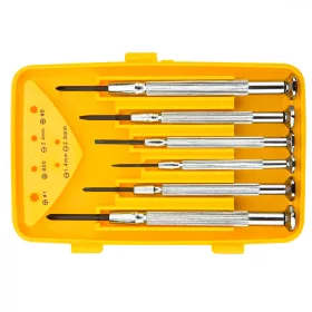  TOPEX Műszerész, Precíziós Csavarhúzó készlet, CRV, 6db, lapos: 1,4, 2,0, 2,4mm, kereszt: PH00, PH0, PH2 (39D559)