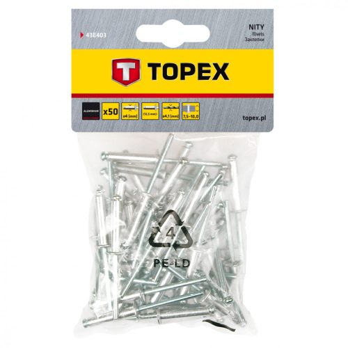 TOPEX POPSZEGECS 4.0X13 50 db. (43E403)
