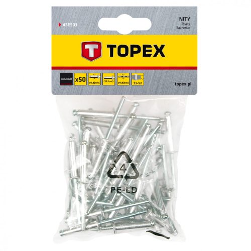 TOPEX POPSZEGECS 4.8X12 50 db. (43E503)